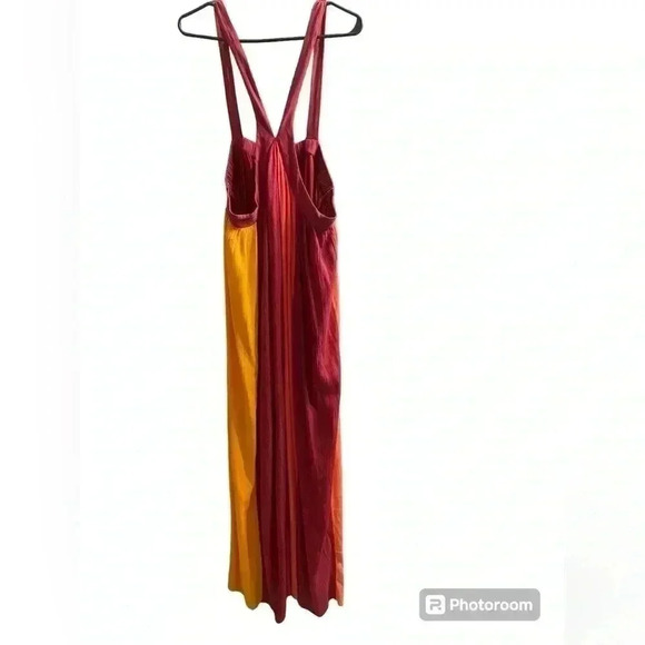 Lane Bryant Boho Maxi halter dress striped in pink orange & yellow size 22/24 - Picture 1 of 9